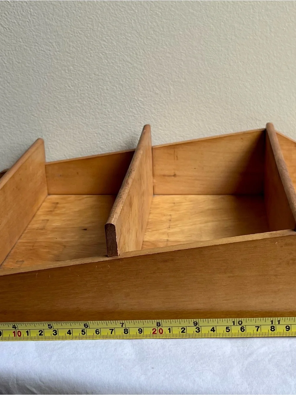 Vintage Wooden Spice Rack Wall Shelf - Natural Wood